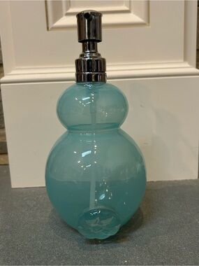 Aqua Glass Soap Dispenser with Chrome Pump